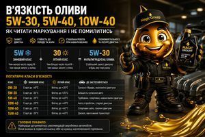 Что такое вязкость масла 5W-30, 5W-40 и 10W-40